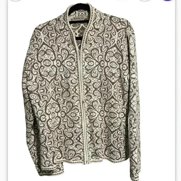 Peruvian Link Alpaca Collection Women Med Brown Jauja Full Zip Cardigan Sweater - Picture 1 of 8
